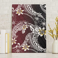 Polynesian Hawaiian Plumeria Tribal Pattern Canvas Wall Art Special Wine Red Version LT01 Without Frame Red - Polynesian Pride