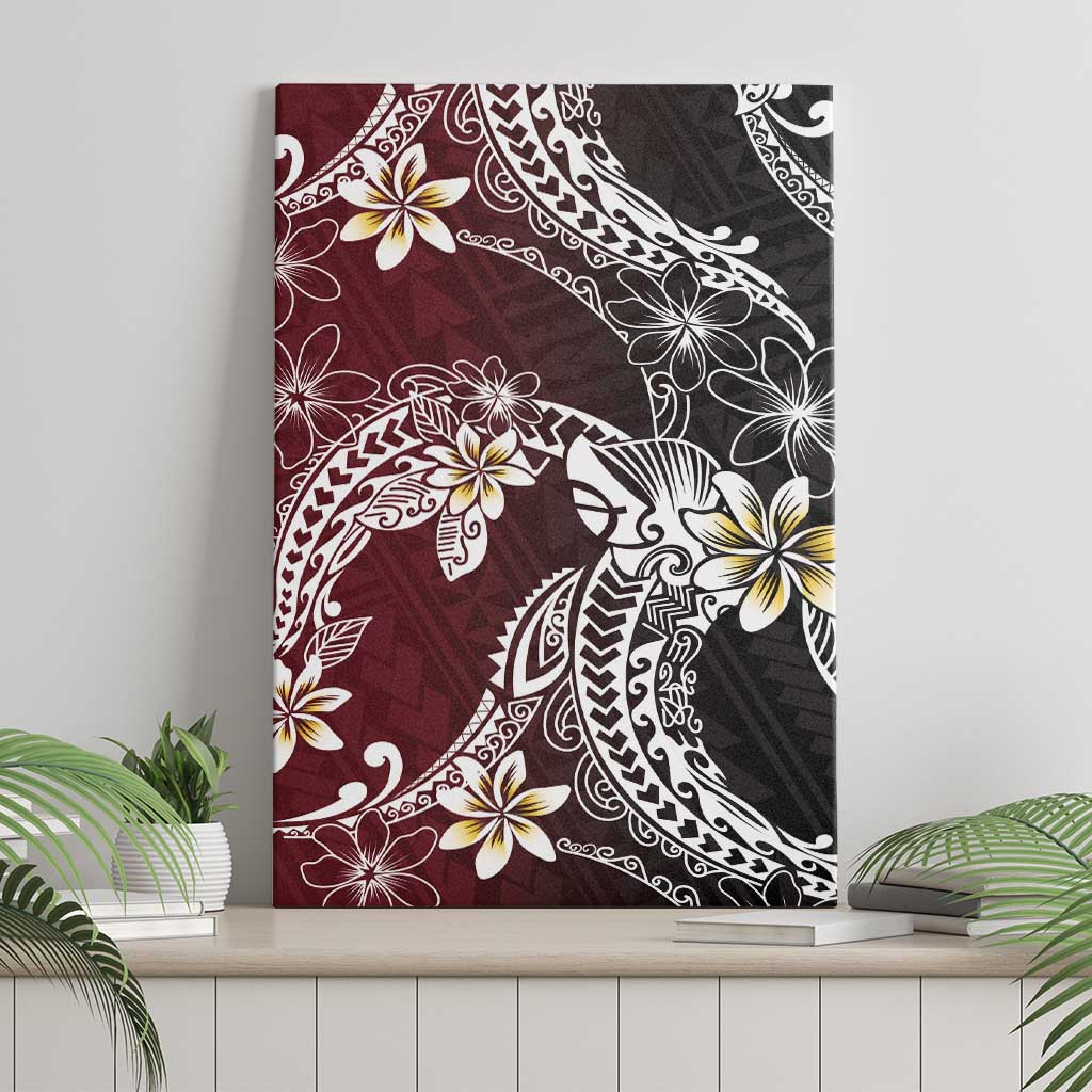 Polynesian Hawaiian Plumeria Tribal Pattern Canvas Wall Art Special Wine Red Version LT01 - Polynesian Pride