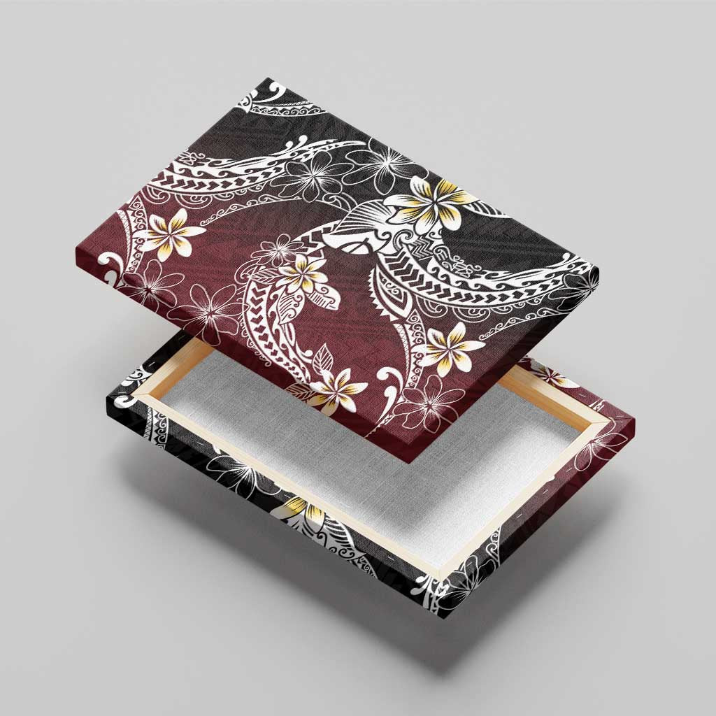 Polynesian Hawaiian Plumeria Tribal Pattern Canvas Wall Art Special Wine Red Version LT01 - Polynesian Pride