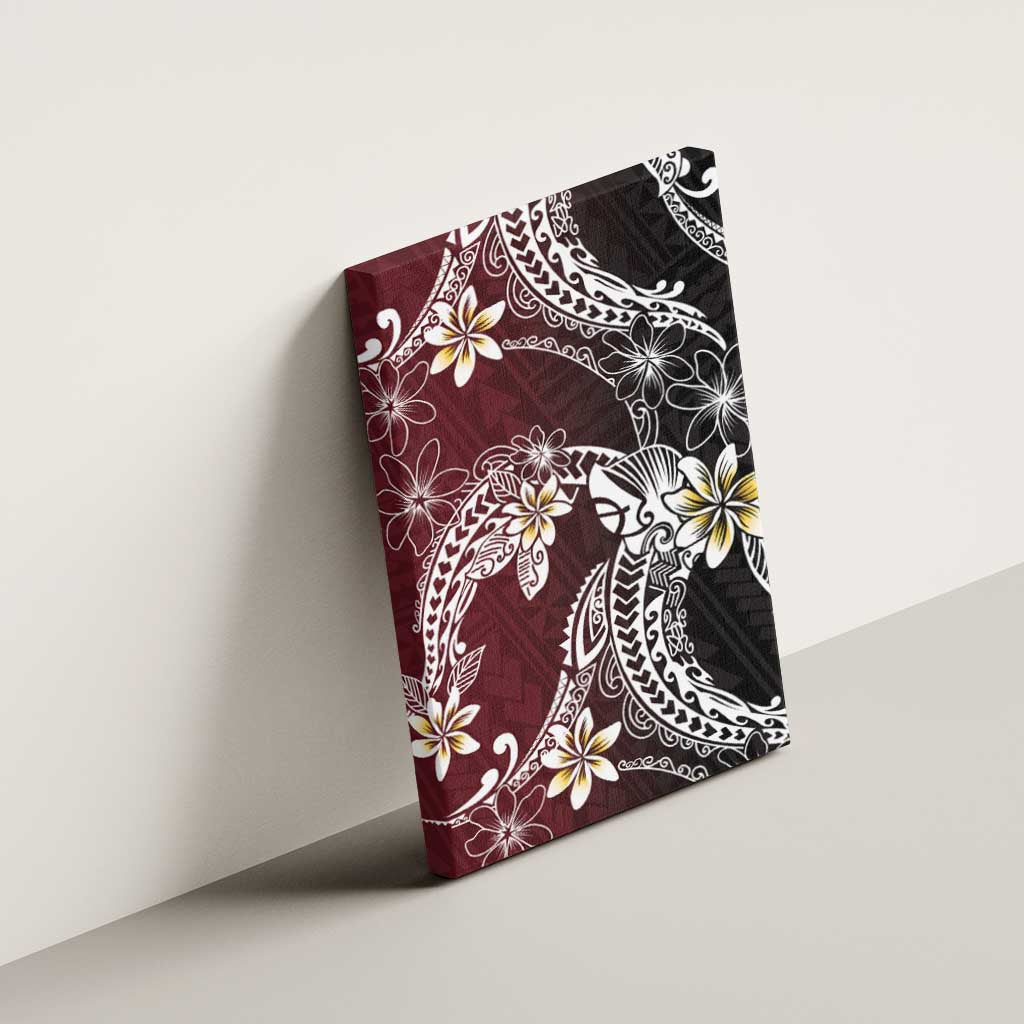 Polynesian Hawaiian Plumeria Tribal Pattern Canvas Wall Art Special Wine Red Version LT01 - Polynesian Pride