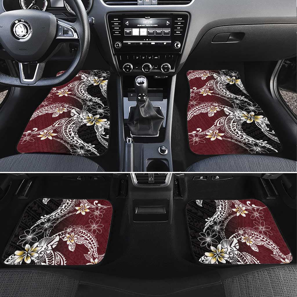 Polynesian Hawaiian Plumeria Tribal Pattern Car Mats Special Wine Red Version