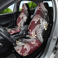 Polynesian Hawaiian Plumeria Tribal Pattern Car Seat Cover Special Wine Red Version