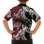 Polynesian Hawaiian Plumeria Tribal Pattern Family Matching Summer Maxi Dress and Hawaiian Shirt Special Wine Red Version