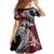 Polynesian Hawaiian Plumeria Tribal Pattern Family Matching Summer Maxi Dress and Hawaiian Shirt Special Wine Red Version