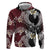 Polynesian Hawaiian Plumeria Tribal Pattern Zip Hoodie Special Wine Red Version