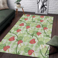 Anthurium Pikake Ti Leaf Palaka Area Rug Green Version