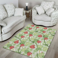 Anthurium Pikake Ti Leaf Palaka Area Rug Green Version