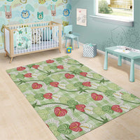 Anthurium Pikake Ti Leaf Palaka Area Rug Green Version