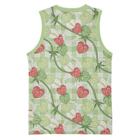 Anthurium Pikake Ti Leaf Palaka Basketball Jersey Green Version LT01 - Polynesian Pride