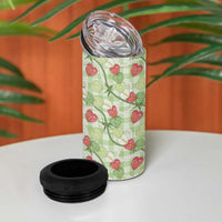 Anthurium Pikake Ti Leaf Palaka 4 in 1 Can Cooler Tumbler Green Version LT01 - Polynesian Pride