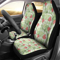 Anthurium Pikake Ti Leaf Palaka Car Seat Cover Green Version LT01 - Polynesian Pride