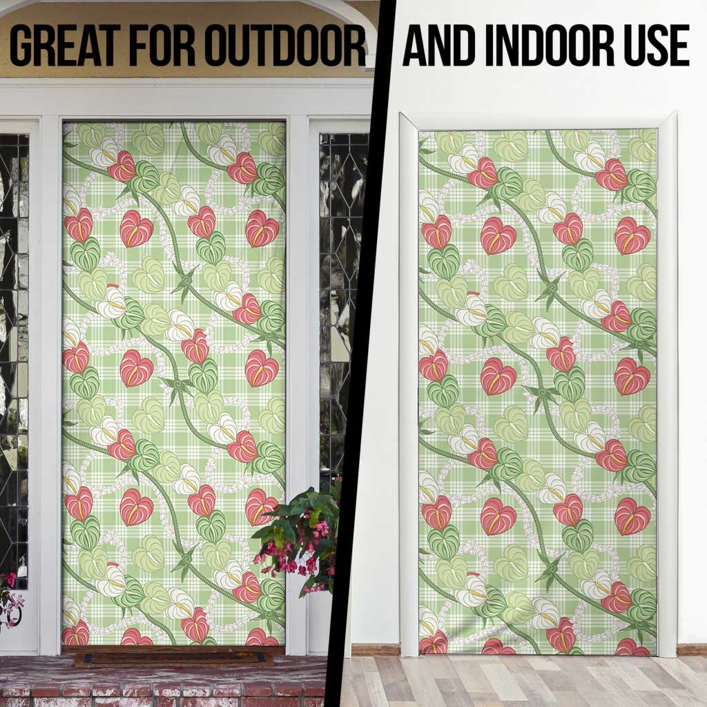 Anthurium Pikake Ti Leaf Palaka Door Cover Green Version LT01 - Polynesian Pride