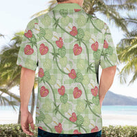Anthurium Pikake Ti Leaf Palaka Hawaiian Shirt Green Version