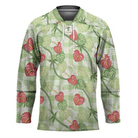 Anthurium Pikake Ti Leaf Palaka Hockey Jersey Green Version LT01 Unisex Green - Polynesian Pride