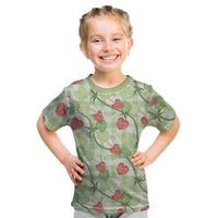 Anthurium Pikake Ti Leaf Palaka Kid T Shirt Green Version LT01 Green - Polynesian Pride