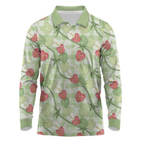 Anthurium Pikake Ti Leaf Palaka Long Sleeve Polo Shirt Green Version
