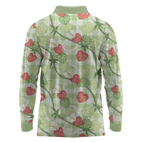 Anthurium Pikake Ti Leaf Palaka Long Sleeve Polo Shirt Green Version