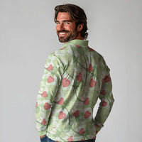 Anthurium Pikake Ti Leaf Palaka Long Sleeve Polo Shirt Green Version