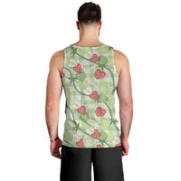 Anthurium Pikake Ti Leaf Palaka Men Tank Top Green Version LT01 - Polynesian Pride