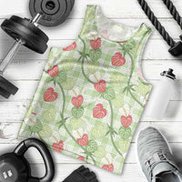 Anthurium Pikake Ti Leaf Palaka Men Tank Top Green Version LT01 - Polynesian Pride
