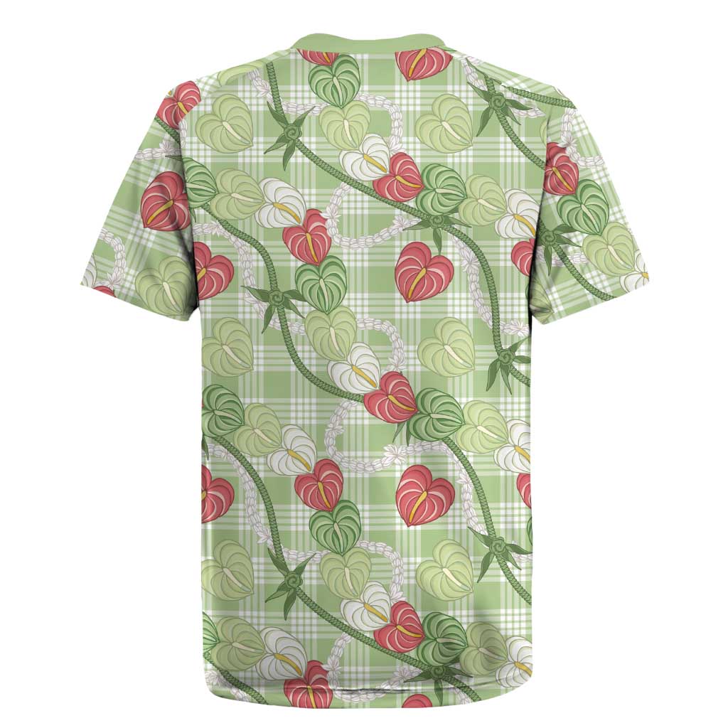 Anthurium Pikake Ti Leaf Palaka Rugby Jersey Green Version LT01 - Polynesian Pride