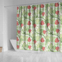 Anthurium Pikake Ti Leaf Palaka Shower Curtain Green Version