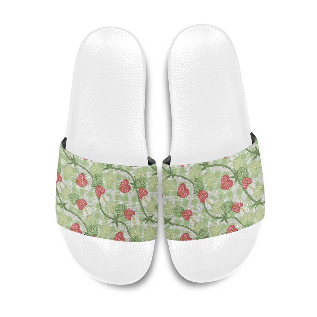 Anthurium Pikake Ti Leaf Palaka Slide Sandals Green Version