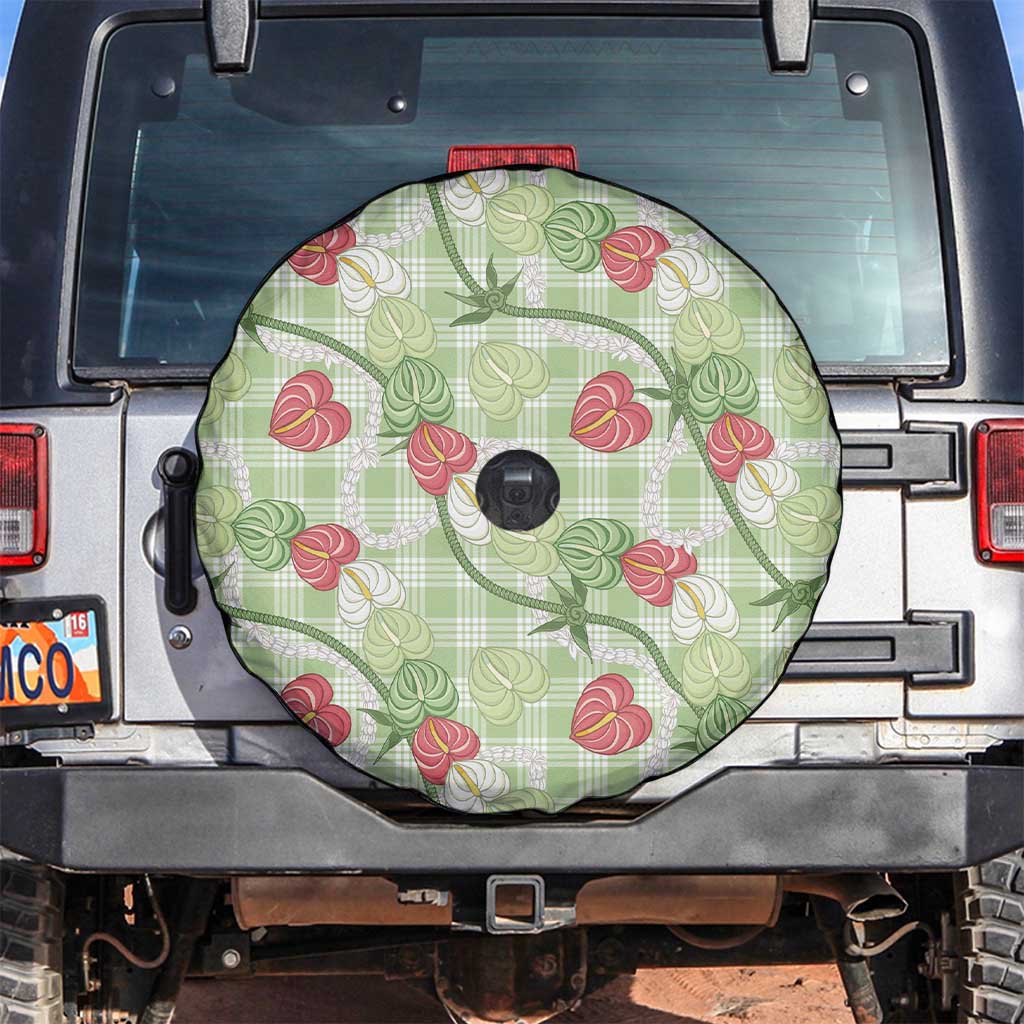 Anthurium Pikake Ti Leaf Palaka Spare Tire Cover Green Version LT01 Green - Polynesian Pride