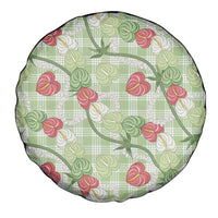 Anthurium Pikake Ti Leaf Palaka Spare Tire Cover Green Version LT01 - Polynesian Pride