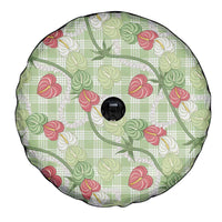 Anthurium Pikake Ti Leaf Palaka Spare Tire Cover Green Version LT01 - Polynesian Pride