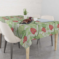 Anthurium Pikake Ti Leaf Palaka Tablecloth Green Version LT01 - Polynesian Pride