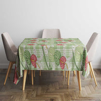 Anthurium Pikake Ti Leaf Palaka Tablecloth Green Version LT01 - Polynesian Pride