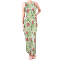 Anthurium Pikake Ti Leaf Palaka Tank Maxi Dress Green Version LT01 Women Green - Polynesian Pride