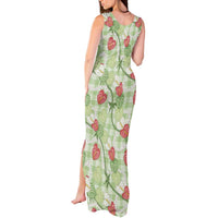 Anthurium Pikake Ti Leaf Palaka Tank Maxi Dress Green Version LT01 - Polynesian Pride