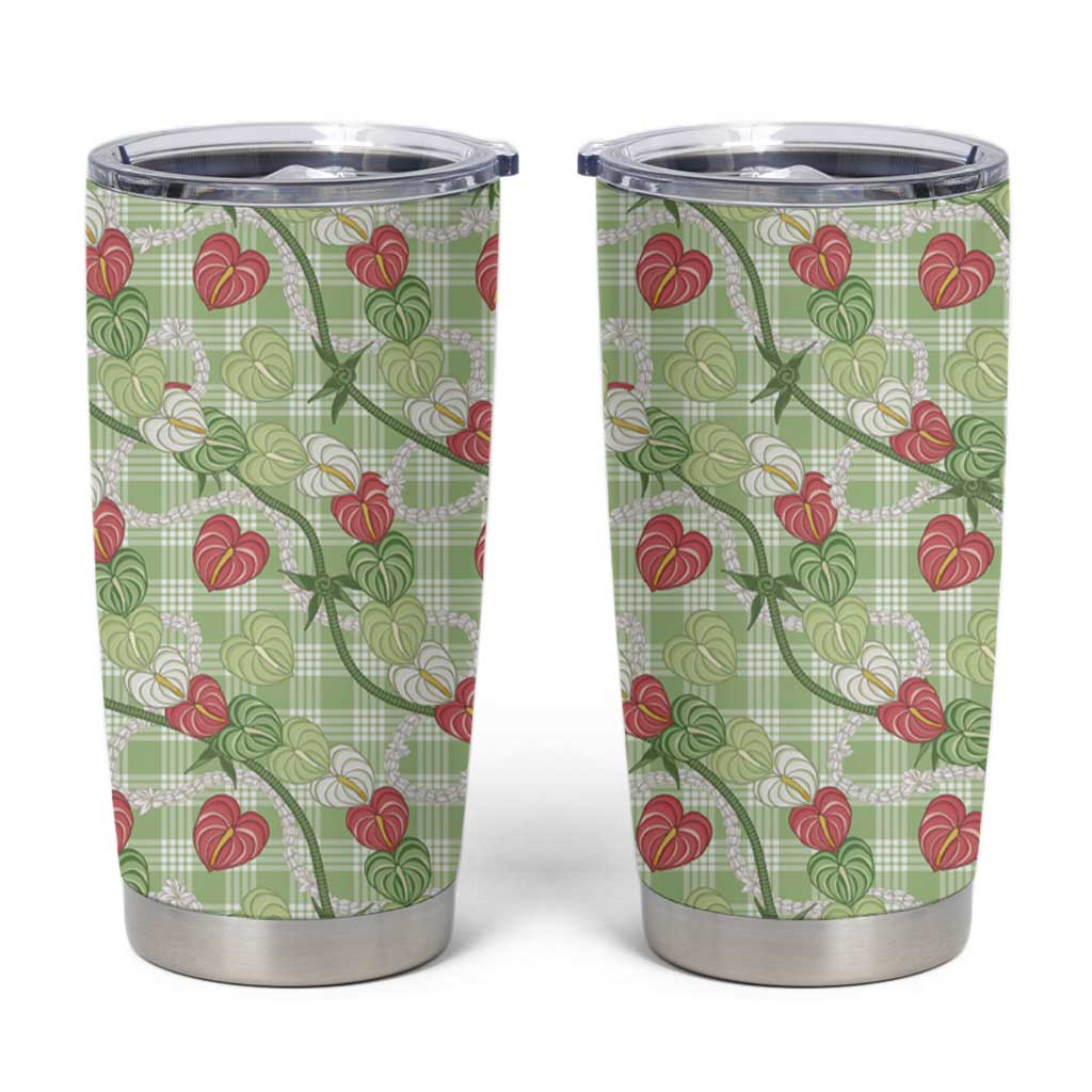 Anthurium Pikake Ti Leaf Palaka Tumbler Cup Green Version LT01 Green - Polynesian Pride