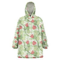 Anthurium Pikake Ti Leaf Palaka Wearable Blanket Hoodie Green Version LT01 One Size Green - Polynesian Pride