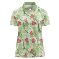 Anthurium Pikake Ti Leaf Palaka Women Polo Shirt Green Version