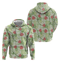 Anthurium Pikake Ti Leaf Palaka Zip Hoodie Green Version LT01 - Polynesian Pride