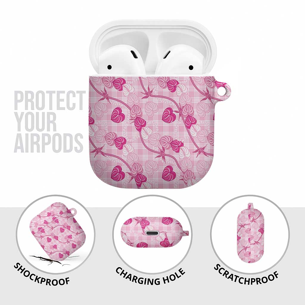 Anthurium Pikake Ti Leaf Palaka AirPods Case Pink Version LT01 - Polynesian Pride