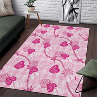 Anthurium Pikake Ti Leaf Palaka Area Rug Pink Version