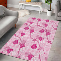 Anthurium Pikake Ti Leaf Palaka Area Rug Pink Version