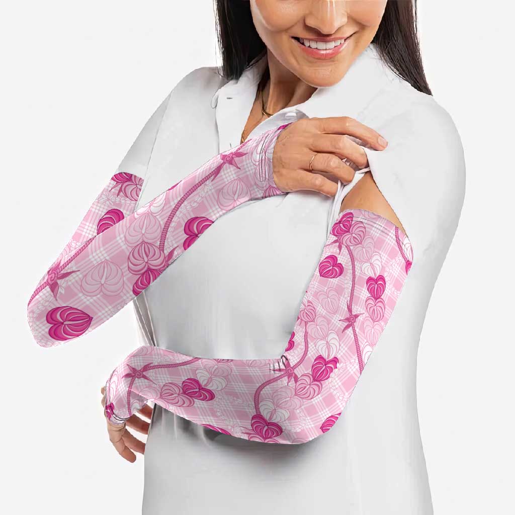 Anthurium Pikake Ti Leaf Palaka Arm Sleeves Pink Version LT01 - Polynesian Pride