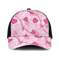 Anthurium Pikake Ti Leaf Palaka Baseball Net Cap Pink Version LT01 One Size Black Pink - Polynesian Pride