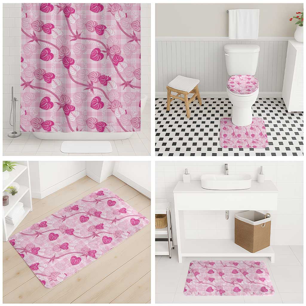 Anthurium Pikake Ti Leaf Palaka Bathroom Set Pink Version