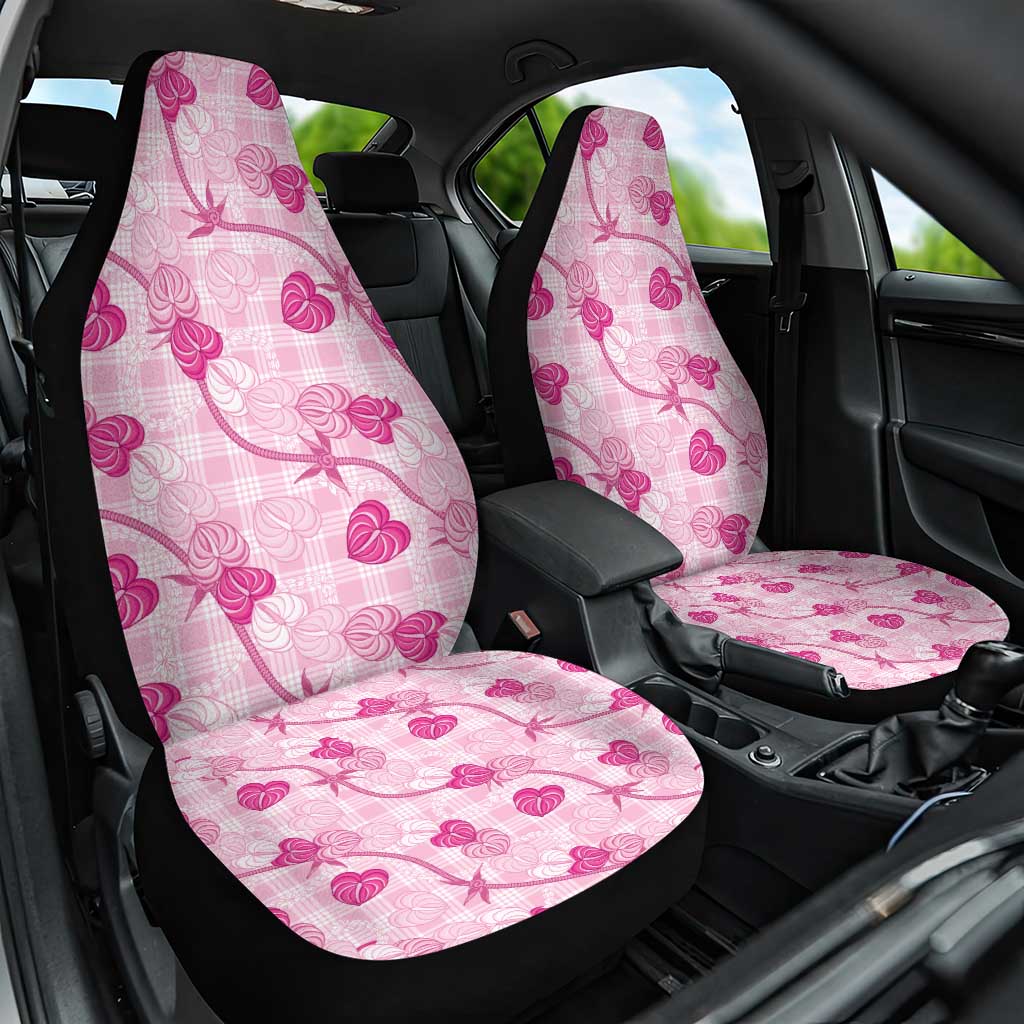 Anthurium Pikake Ti Leaf Palaka Car Seat Cover Pink Version LT01 One Size Pink - Polynesian Pride