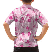 Anthurium Pikake Ti Leaf Palaka Family Matching Puletasi and Hawaiian Shirt Pink Version LT01 - Polynesian Pride