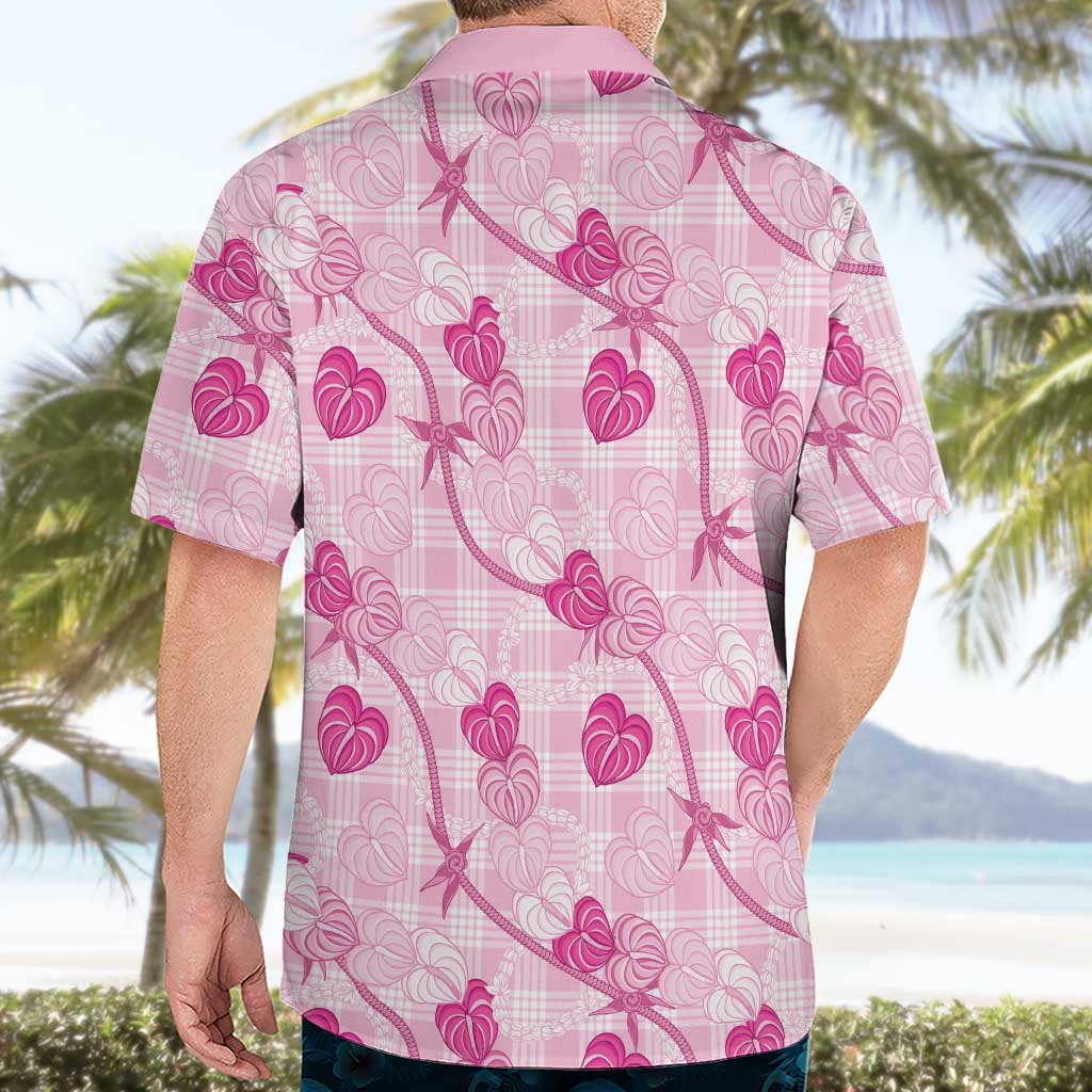 Anthurium Pikake Ti Leaf Palaka Hawaiian Shirt Pink Version