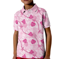 Anthurium Pikake Ti Leaf Palaka Kid Polo Shirt Pink Version LT01 Kid Pink - Polynesian Pride