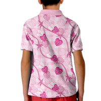 Anthurium Pikake Ti Leaf Palaka Kid Polo Shirt Pink Version LT01 - Polynesian Pride