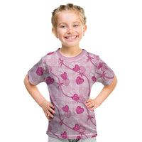 Anthurium Pikake Ti Leaf Palaka Kid T Shirt Pink Version LT01 Pink - Polynesian Pride